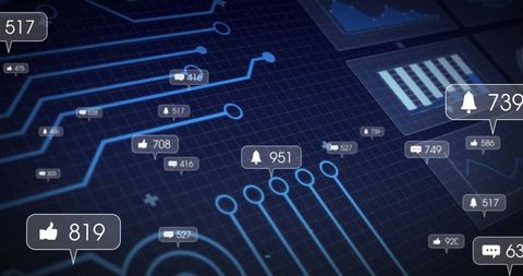 digital analytics network with real-time notification alerts - Download Free Stock Images Pikwizard.com