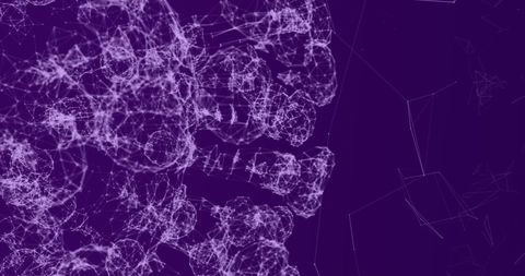Abstract Network Digital Connections on Purple Background