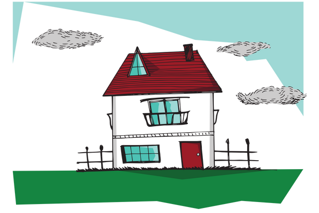 Hand Drawn Digital House Illustration with Fence and Clouds on Transparent Background - Download Free Stock Videos Pikwizard.com