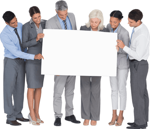 Diverse Group Holding Blank Signage Transparent Background - Download Free Stock Videos Pikwizard.com