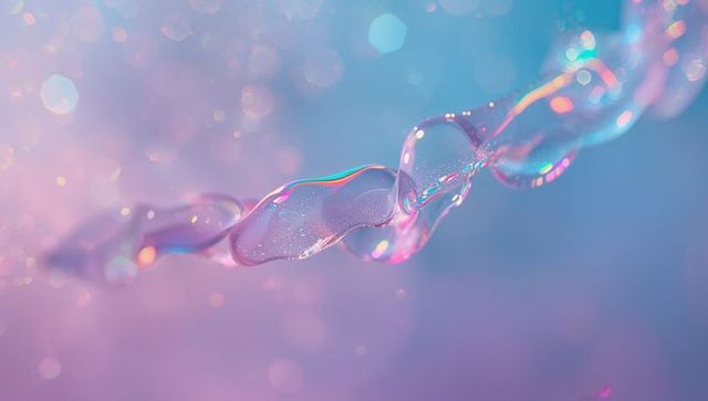 Ethereal Twisting Fluid Ribbon on Pastel Bokeh Background