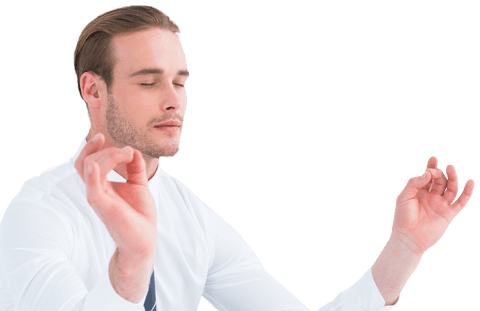 Transparent Businessman Meditating Peacefully in Relaxed Pose - Download Free Stock Videos Pikwizard.com