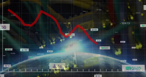 Perfect for illustrating financial analysis and global market trends. Useful in business presentations or educational materials focused on economics and financial forecasting.