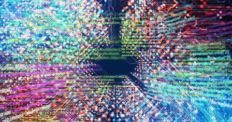 Digital Data Processing with Futuristic Interface Overlay - Download Free Stock Images Pikwizard.com