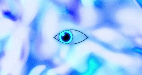 Abstract Eye Icon on Blurred Blue Background - Download Free Stock Images Pikwizard.com
