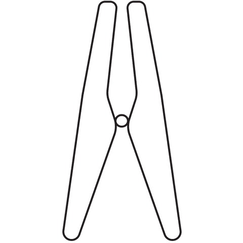 White clip icon on transparent background