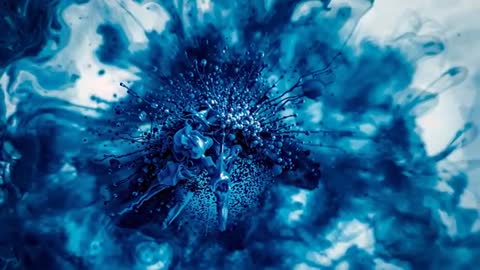 AI-Generated Abstract Fluid Art in Blue Explosion of Creativity