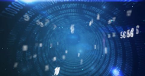 Digital Data Processing Background with Abstract Cyber Tunnel