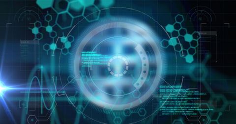 Futuristic Digital Interface with Scope Scanning and Data Processing - Download Free Stock Images Pikwizard.com