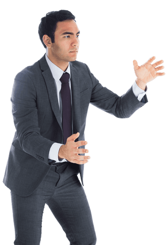confident biracial businessman reaching on transparent background - Download Free Stock Videos Pikwizard.com