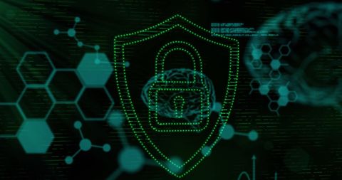 Digital Shield Icon with Cybersecurity Elements - Download Free Stock Images Pikwizard.com