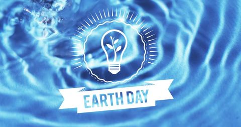 Earth Day Water Ripples with Light Bulb Symbolizing Sustainability - Download Free Stock Images Pikwizard.com