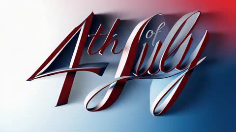 Elegant 3D '4th of July' Lettering with Patriotic Colors