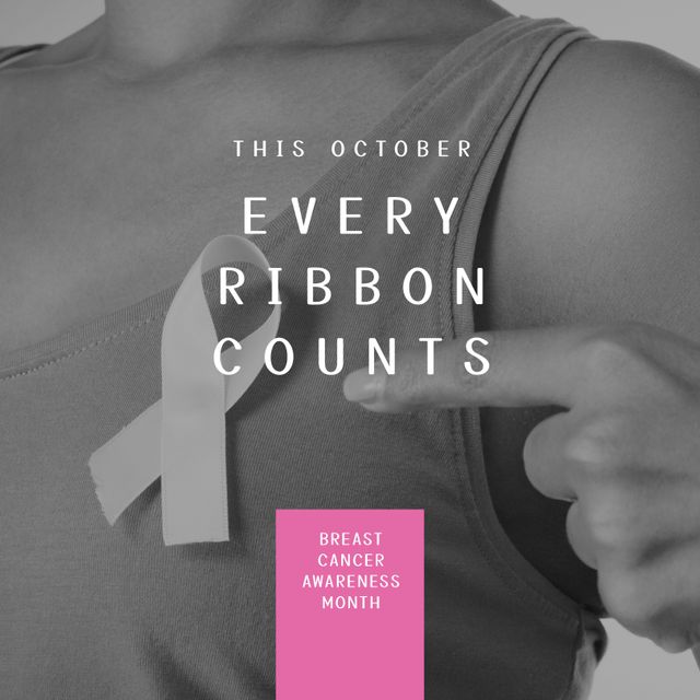 Breast Cancer Awareness Month Campaign with Pink Ribbon - Download Free Stock Templates Pikwizard.com