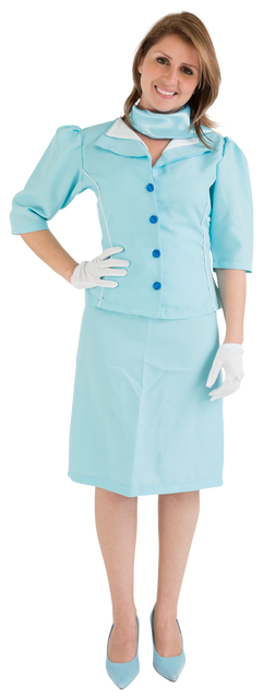 Smiling Caucasian Female Flight Attendant on Transparent Background, Travel and Aviation - Download Free Stock Videos Pikwizard.com