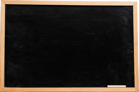 Transparent blackboard on wooden frame for educational purposes