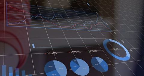 Futuristic data visualization interface for advanced analytics