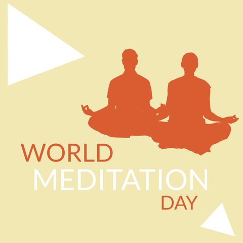 world meditation day silhouette design promoting mindfulness - Download Free Stock Templates Pikwizard.com
