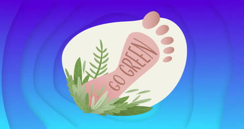 Eco-Friendly Graphic with Go Green Text on Footprint