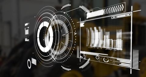 Digital Interface with Futuristic Data Visualization - Download Free Stock Images Pikwizard.com