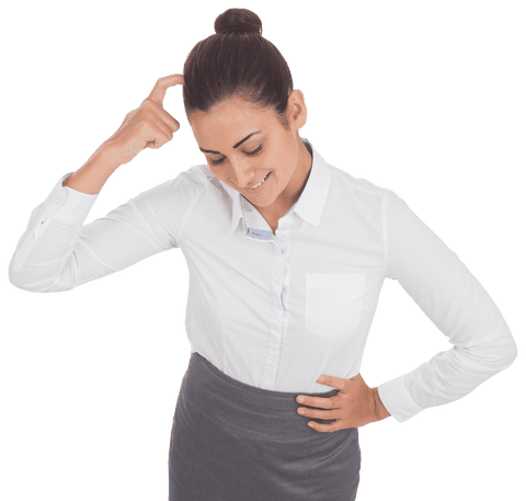 thoughtful businesswoman in white shirt on transparent background - Download Free Stock Videos Pikwizard.com