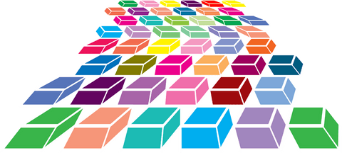 Transparent Multicolored Blocks Connected in Perspective - Download Free Stock Videos Pikwizard.com
