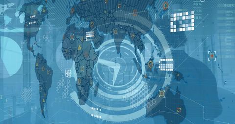 Digital Interface and Data Analytics Over World Map - Download Free Stock Images Pikwizard.com