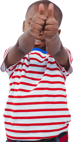 Happy Child Showing Thumbs Up Gesture Transparent Background
