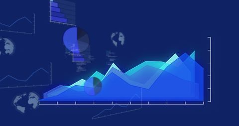 Dynamic Data Visualization with Futuristic Graphs and Charts - Download Free Stock Images Pikwizard.com