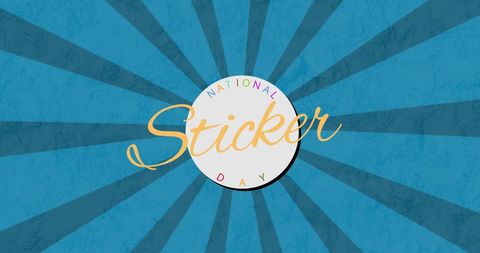 National Sticker Day Celebration in Vibrant Colors on Blue Background - Download Free Stock Images Pikwizard.com
