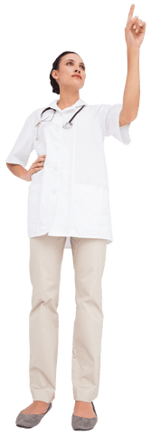 female doctor interacting with virtual screen on transparent background - Download Free Stock Videos Pikwizard.com