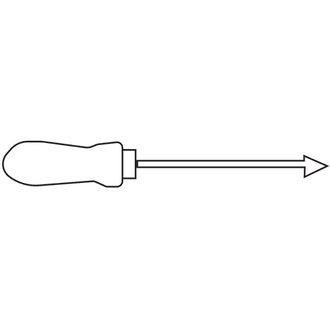 Transparent screwdriver symbol for construction projects