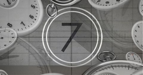 Retro Film Projector Countdown with Vintage Clocks Overlay - Download Free Stock Images Pikwizard.com