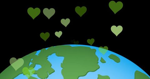 sustainable earth with hearts symbolizing eco-friendly commitment - Download Free Stock Images Pikwizard.com