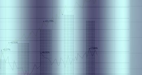 Digital Finance Concept with Trending Graph and Statistics