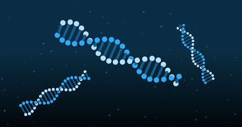 Digital DNA Strands on Blue Background Highlight Genetic Science - Download Free Stock Images Pikwizard.com