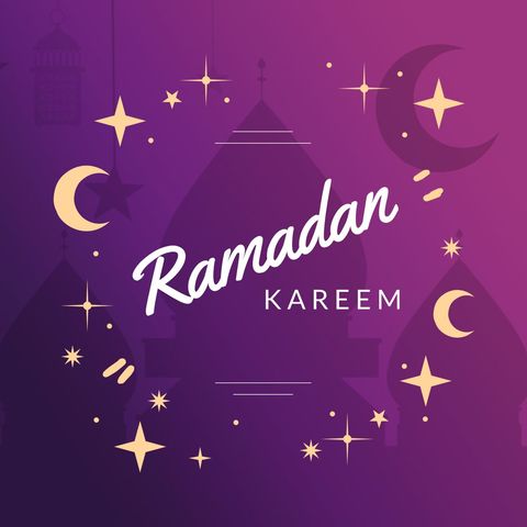 elegant ramadan kareem greeting with mosque silhouette - Download Free Stock Templates Pikwizard.com
