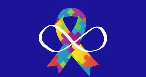 Multicolor Autism Awareness Ribbon with Infinity Symbol - Download Free Stock Images Pikwizard.com