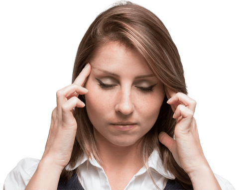caucasian businesswoman holding temples for stress and migraine relief - Download Free Stock Videos Pikwizard.com