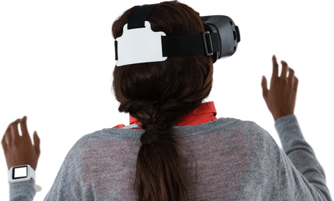 transparent view of woman experiencing virtual reality - Download Free Stock Videos Pikwizard.com
