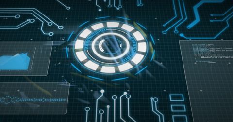 Futuristic Data Interface in Virtual Server Environment - Download Free Stock Images Pikwizard.com
