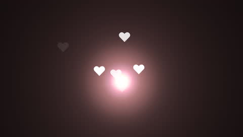 Glowing Heart Icons on Dark Background
