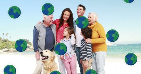 Multigenerational Family Enjoying Beach Day