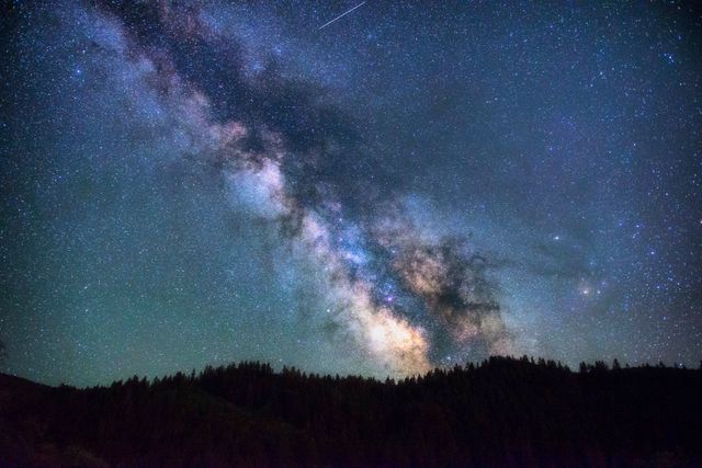Night Sky with Milky Way and Shooting Star - Download Free Stock Photos Pikwizard.com