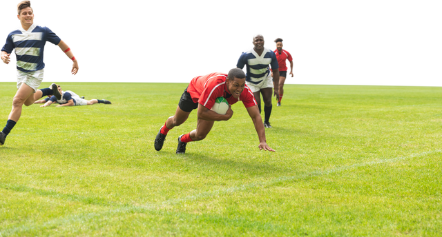 Diverse Male Rugby Players in Action on Transparent Background - Download Free Stock Videos Pikwizard.com