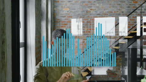 Businesswoman Analyzing Data on Virtual Interface