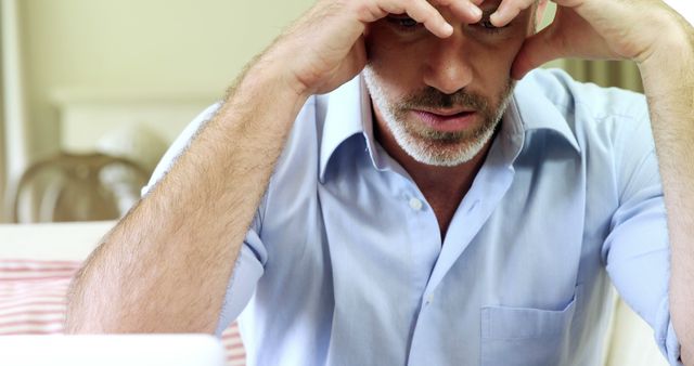 Frustrated Man in Shirt Contemplating Decision - Download Free Stock Images Pikwizard.com
