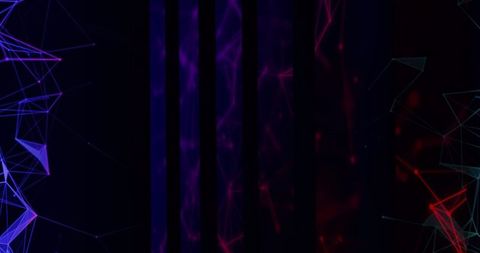 Abstract Neon Particle Geometric Design With Dark Background