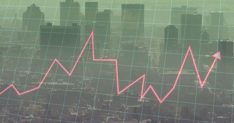 Financial Growth Chart Overlay on City Skyline - Download Free Stock Images Pikwizard.com