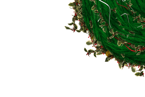 Transparent Festive Wreath Arched with Christmas Decorations